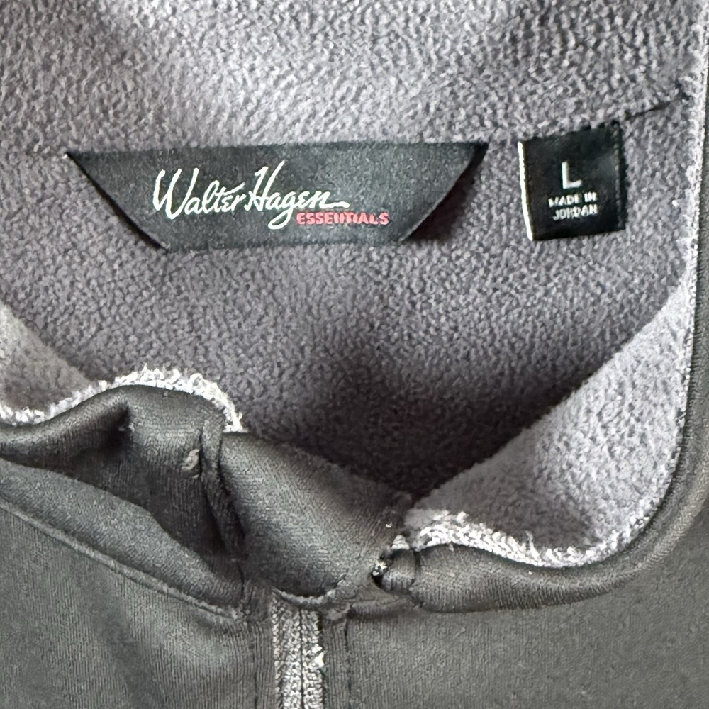 Walter Hagen Essentials Mens Large Black 1/4 Zip Pullover Fleece Golf Jacket - Picture 3 of 11